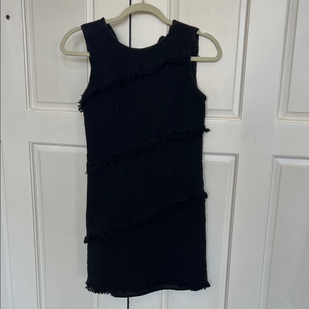 Ann Taylor Black Textured Mini Dress